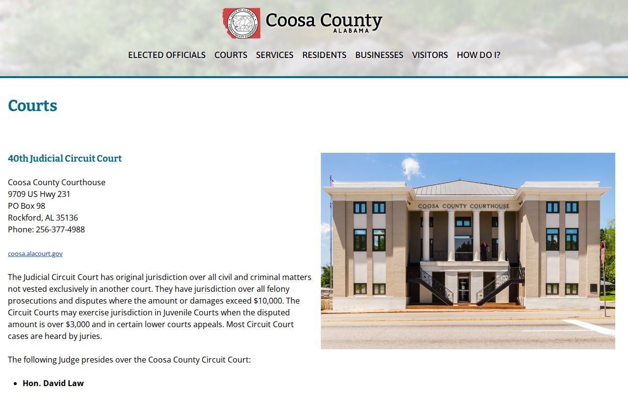 Coosa County court records county courts directory
