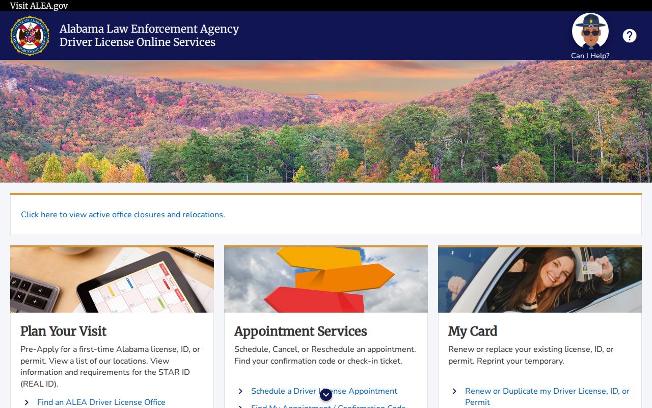 ALEA online driver services portal