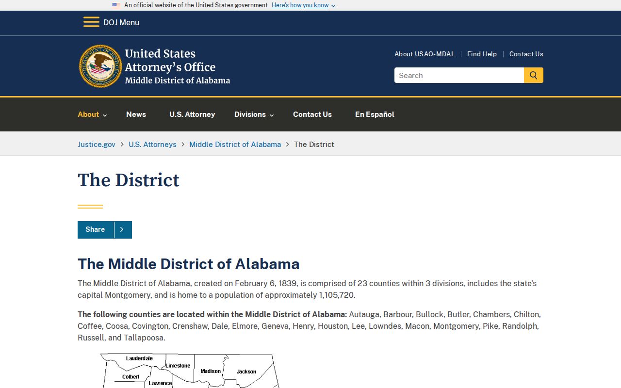 Coosa County warrant records U.S. Attorney Middle District
